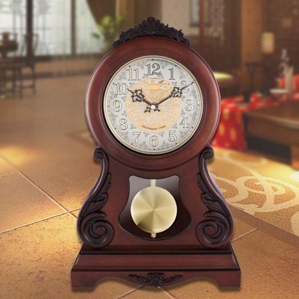 实木座钟欧式客厅木制钟钟表复古台钟报时钟木质时钟木纹钟T1083,家居饰品,立钟/落地钟,淘宝优惠券,粉丝福利购,淘宝优惠卷
