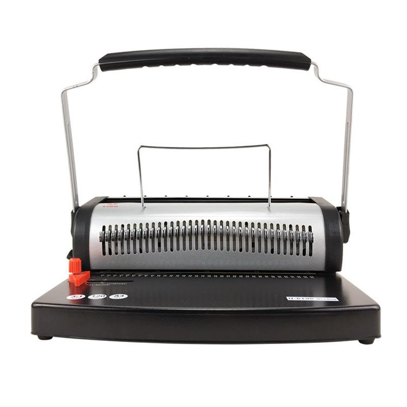 U619R铁圈装订机双线圈双手柄全抽刀34孔圆孔打孔台历铁圈机厂家