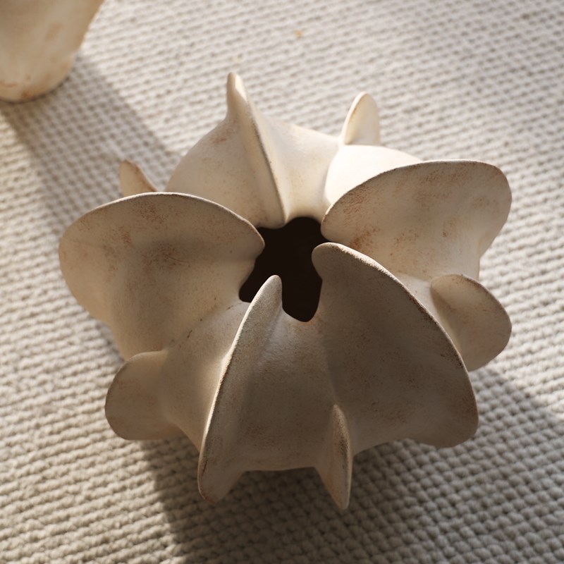 莉莉白中古侘寂风杨桃系列陶瓷花瓶水培鲜花客厅桌面艺术装饰摆件