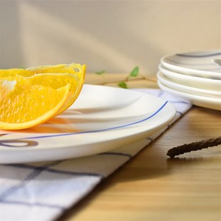 日式创意几何手绘盘子八寸平盘骨瓷盘小清新餐盘家用厨房餐具套装