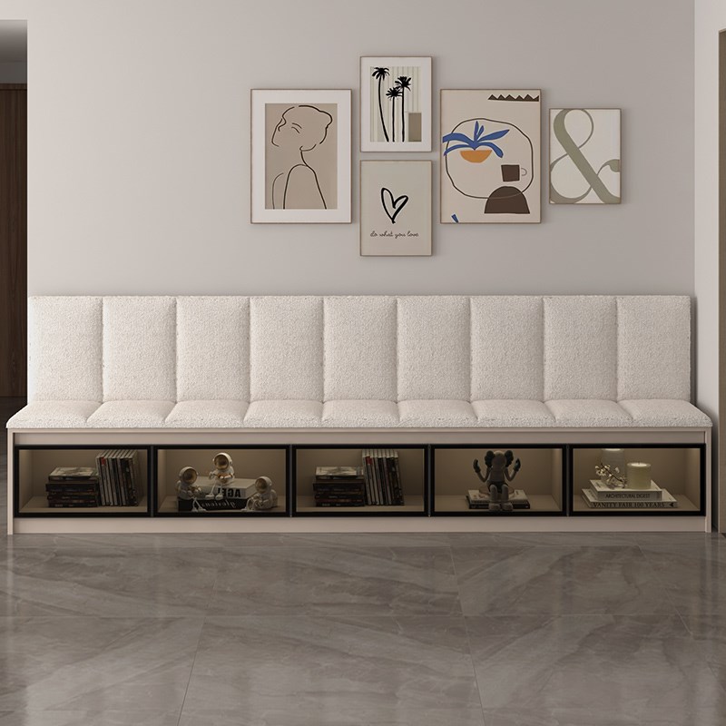 实木卡座沙发组合阳台储物柜长条沙发凳钢化玻璃门可定制转角卡座