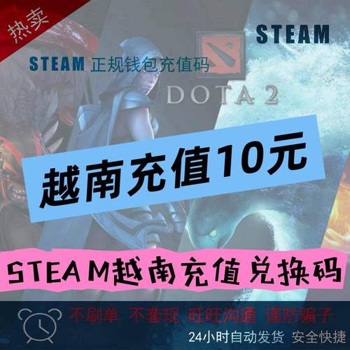 STEAM越南充值卡10元兑换码，兑换卷，自动发货