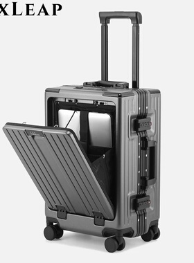 行李箱20寸登机箱24寸PC拉杆箱前开口多功能旅行箱包皮箱密码箱