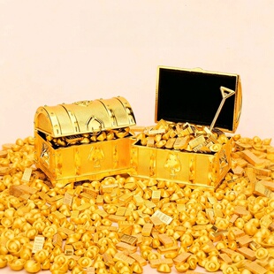 招财聚财藏宝箱摆件百宝箱金元宝金条金铲铲石狮办公室桌面装饰品
