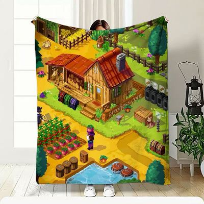 星露谷物语官方周边礼物毯子老乡的毛毯星露谷毛毯披肩空调房盖毯