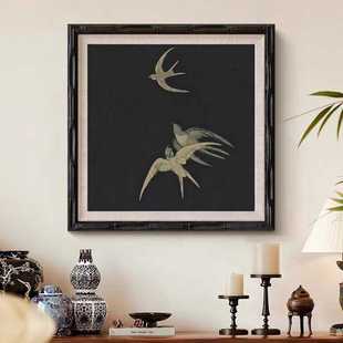 双飞燕》新中式客厅装饰画法式轻奢玄关柜卧室壁画书房高级感挂画