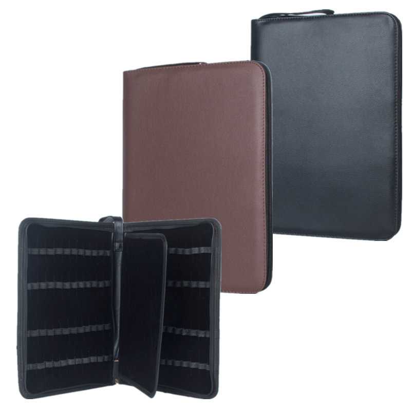 爱笔保护套PU皮钢笔收纳袋笔袋笔盒48支装钢笔收纳包商务办公笔夹