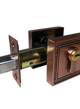 呆锁家用闭锁防盗辅助锁红古铜卧室可加长隐形锁deadbolt lock