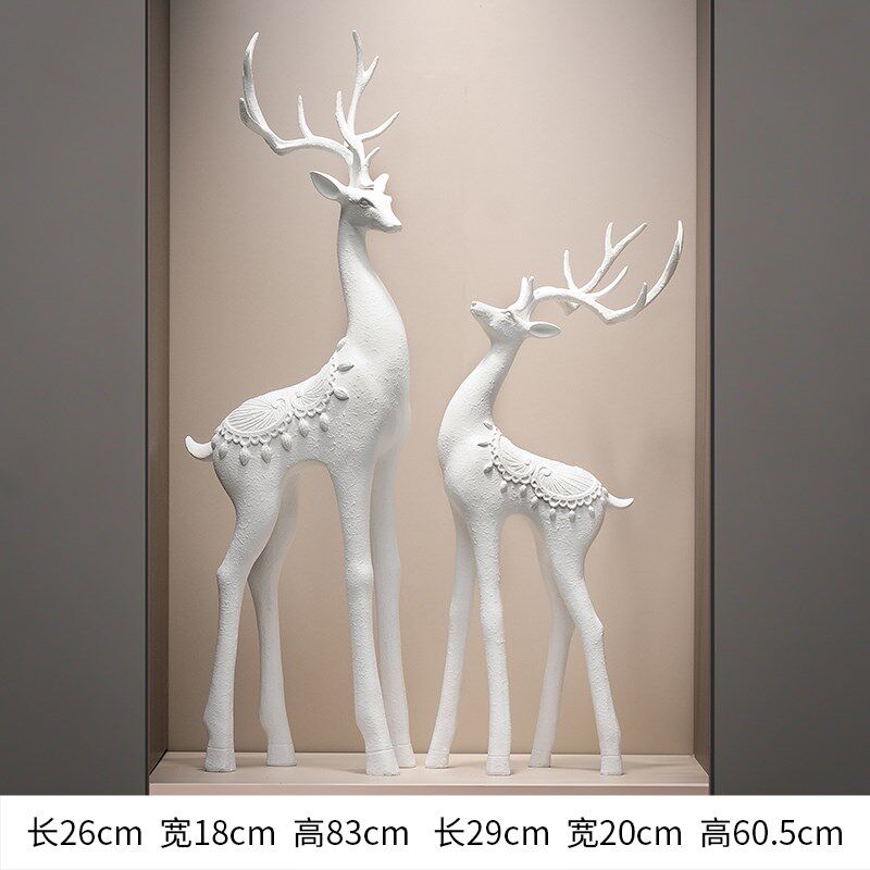 鹿摆件壁龛客厅玄关酒柜电视柜瘦A细长落地装饰摆件大号艺术品高,家居饰品,装饰摆件,淘宝优惠券,粉丝福利购,淘宝优惠卷