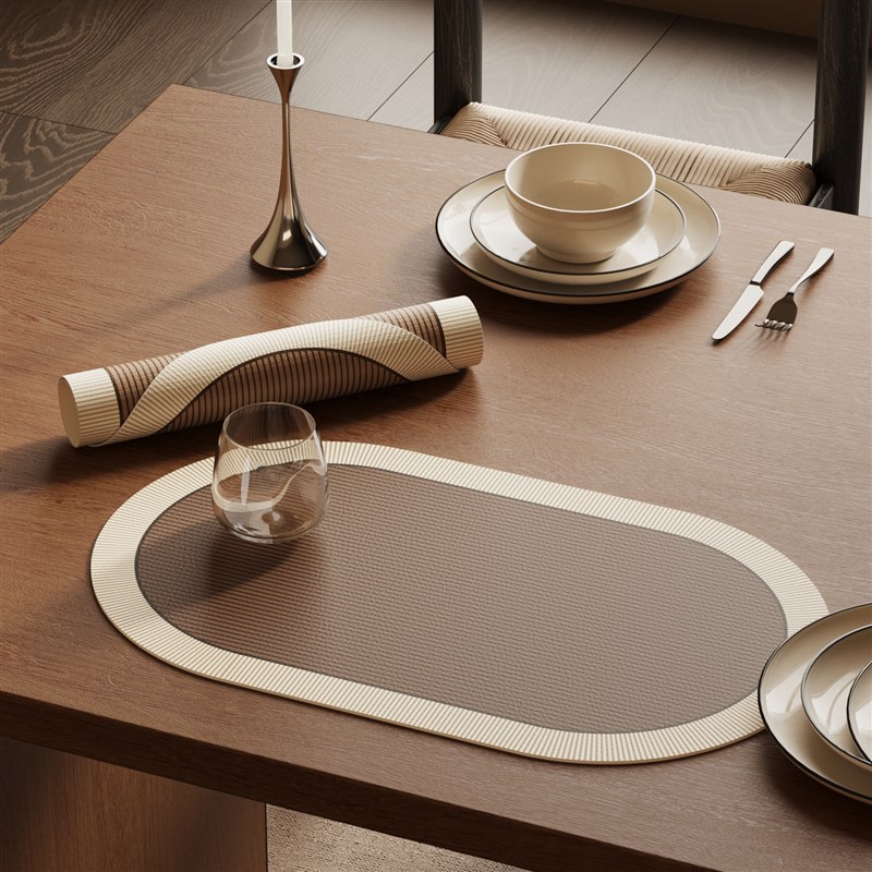 皮革餐垫防水防油简约高级感隔热垫桌垫西餐盘垫家用碗垫碟垫定制