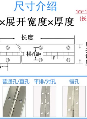 黑色长合页排铰链不锈n钢304长条排绞链 联排折页亮哑黑色合页定