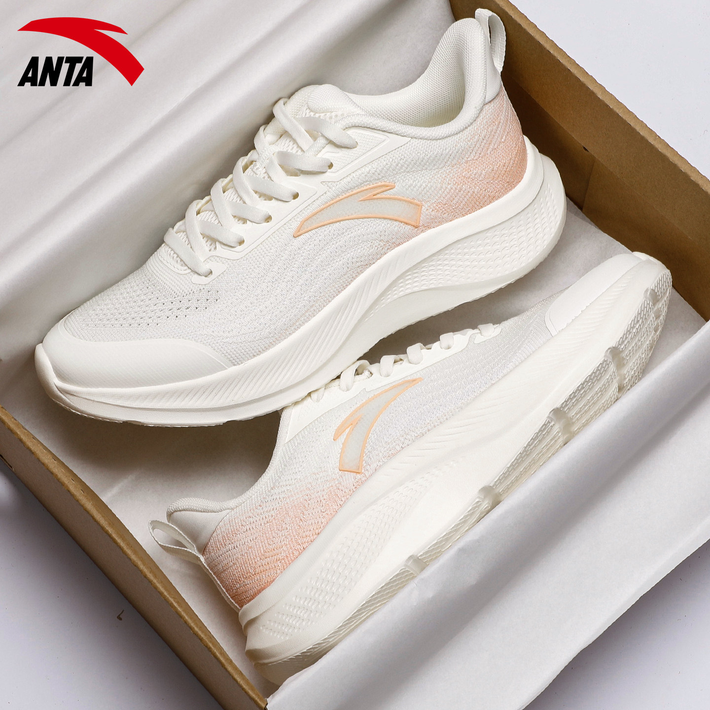 安踏女鞋减震跑步鞋青少年女初中生鞋子轻便透气2026新款女运动鞋