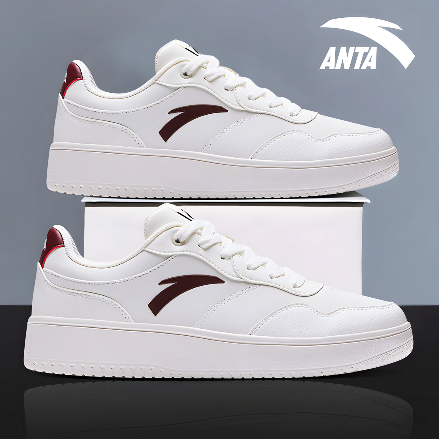 安踏厚底板鞋男生时尚潮流休闲鞋