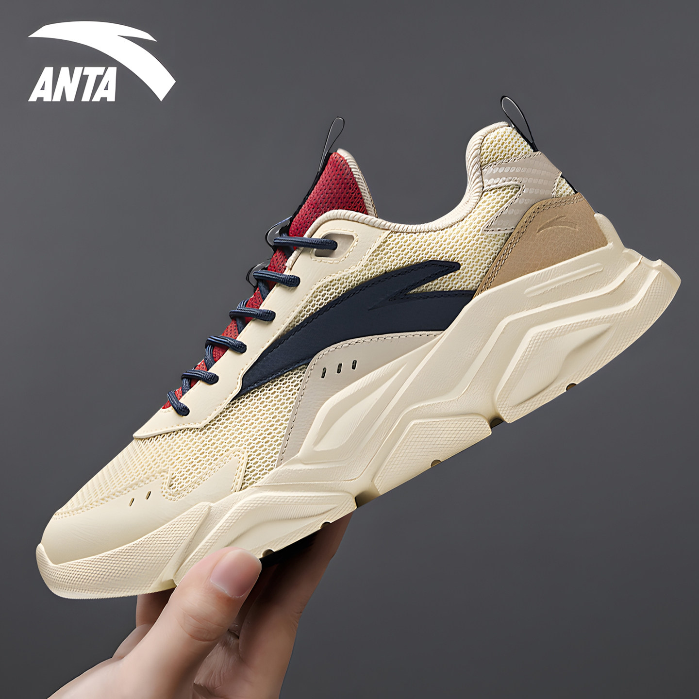 安踏男鞋潮流休闲鞋百搭2026新款减震跑步鞋青少年鞋子男士运动鞋