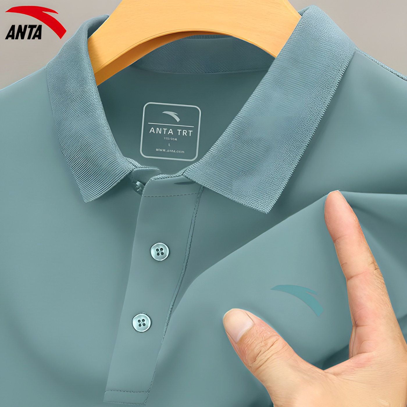 安踏冰丝凉感polo衫男夏薄款透气商务通勤翻领短袖T恤速干打底衫