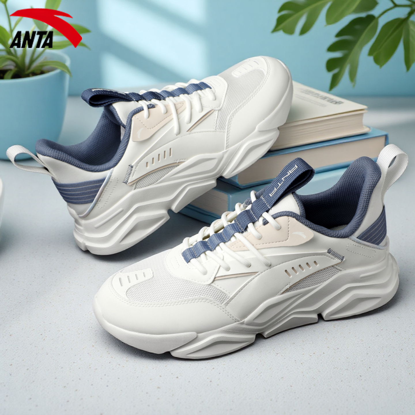 安踏男鞋青少年男学生休闲鞋时尚百搭新款正品跑步鞋子舒适运动鞋