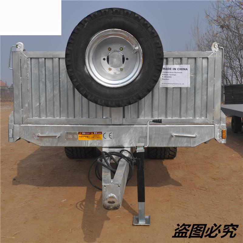 6T镀锌农用拖车自卸农用挂车欧式单轴拖车平板拖车拖拉机拖斗