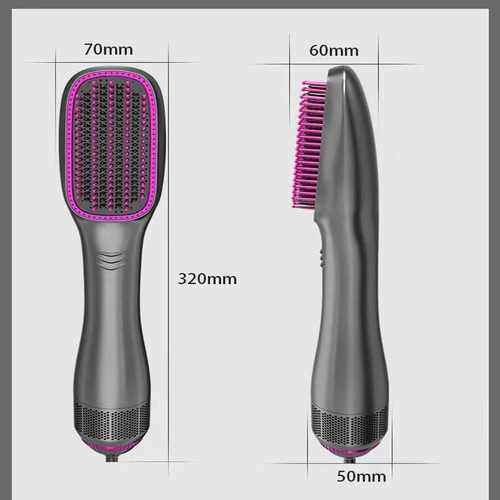 跨境新款电动吹风梳三合一热风梳美发梳电吹风梳烫发器卷发棒