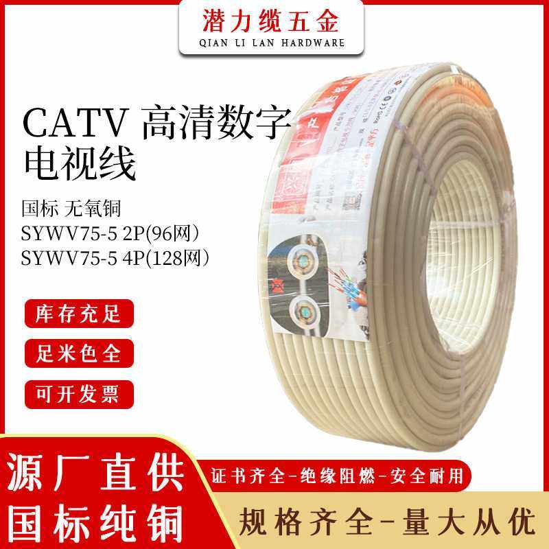 高清数字电视线纯铜有线视频线线缆SYWV75-5闭路线2P4P96网128网