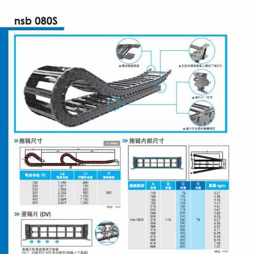 韩国CPS静音滑行型拖链nsb080S.100.R200/FT-10000L 现货