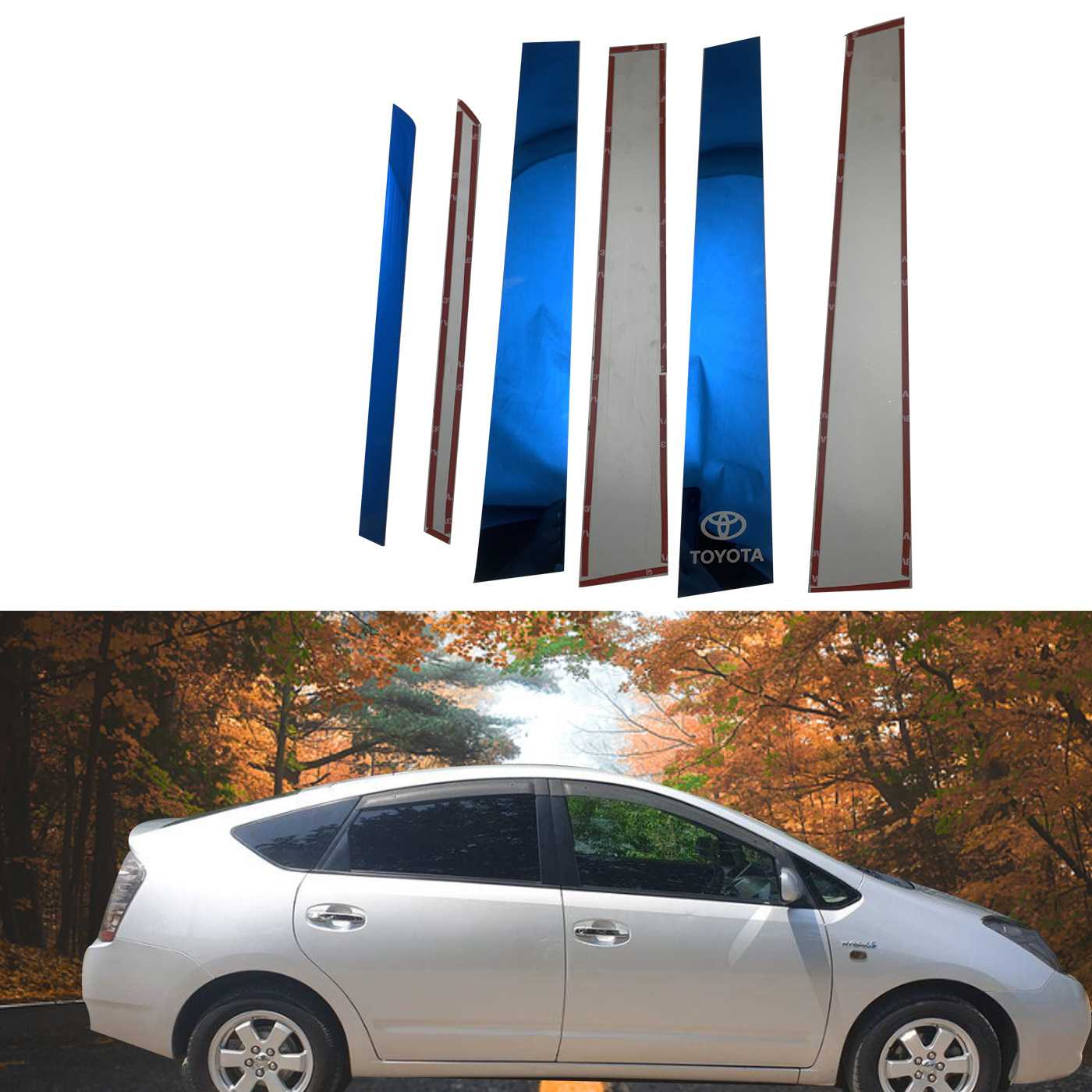 2004 2008 Prius 普锐斯 P20 不锈钢外饰件 中柱饰条 门边贴片