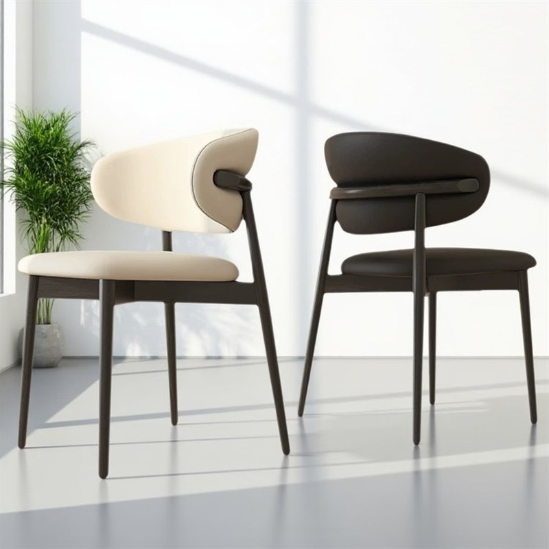 实木餐椅北欧家用餐椅酒店饭厅咖啡厅意式设计师轻奢软包靠背书桌