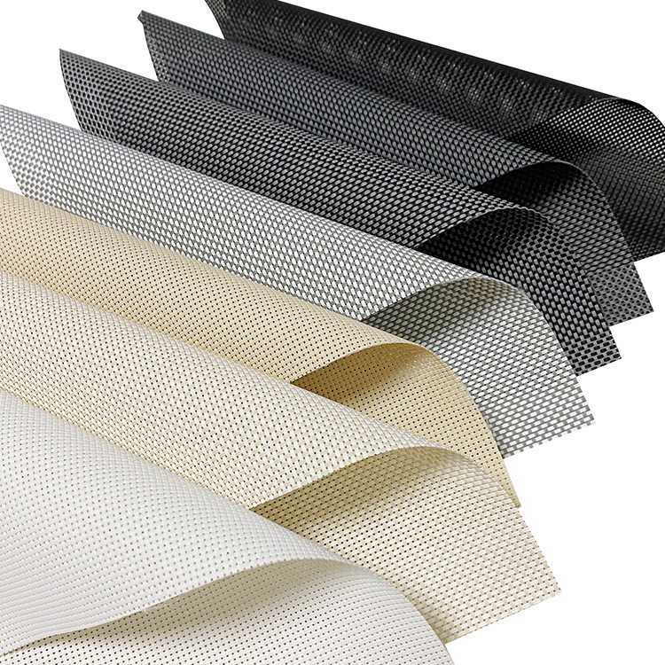 厂家阳光面料成品 遮光卷帘防紫外线 透景阻燃透视窗帘