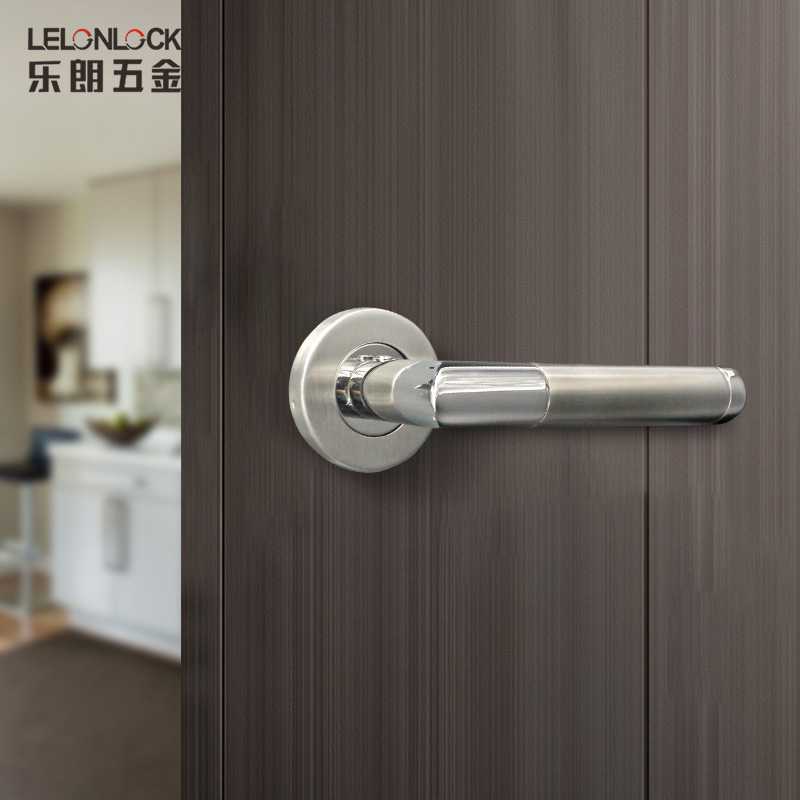 工厂定制304不锈钢间色门把手仿精铸分体门锁把手室内门锁具配件