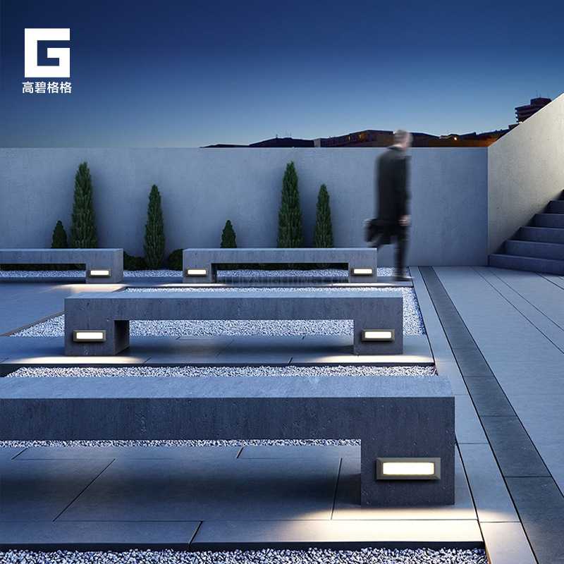 明装地脚灯楼梯踏步灯户外壁式防水防尘景观庭院花园室内外墙角灯