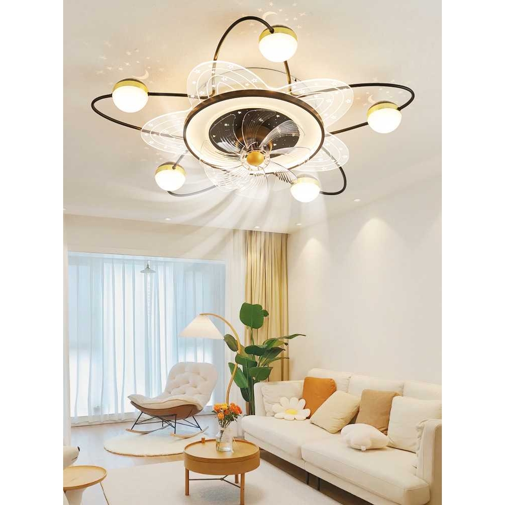 客厅灯简约现代大气带风扇吸顶灯一体吊扇灯轻奢灯具全屋组合套餐