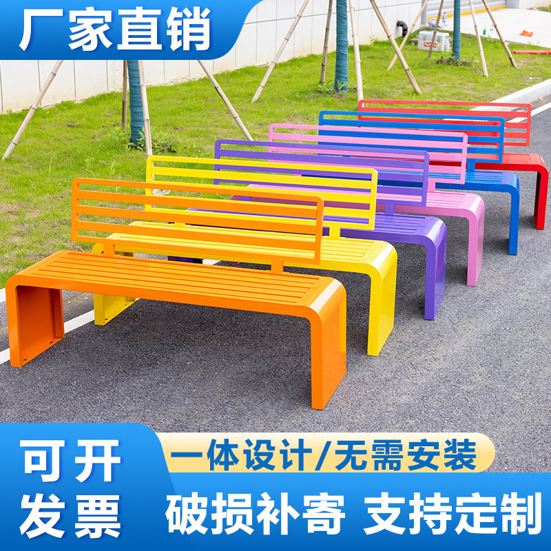 户外公园椅靠背防腐木商场长条凳