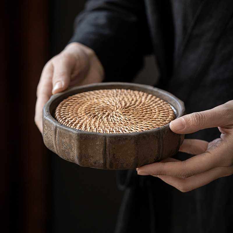 粗陶干泡台茶盘禅意储水小型两人用简易茶海陶瓷日式茶台家用壶承,3C数码配件,摄像机配件,淘宝优惠券,粉丝福利购,淘宝优惠卷