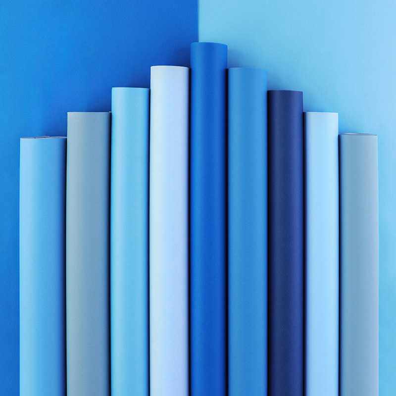 淡蓝色无纺布墙纸莫兰迪纯色天蓝浅蓝儿童房卧室蔚蓝色壁纸非自粘