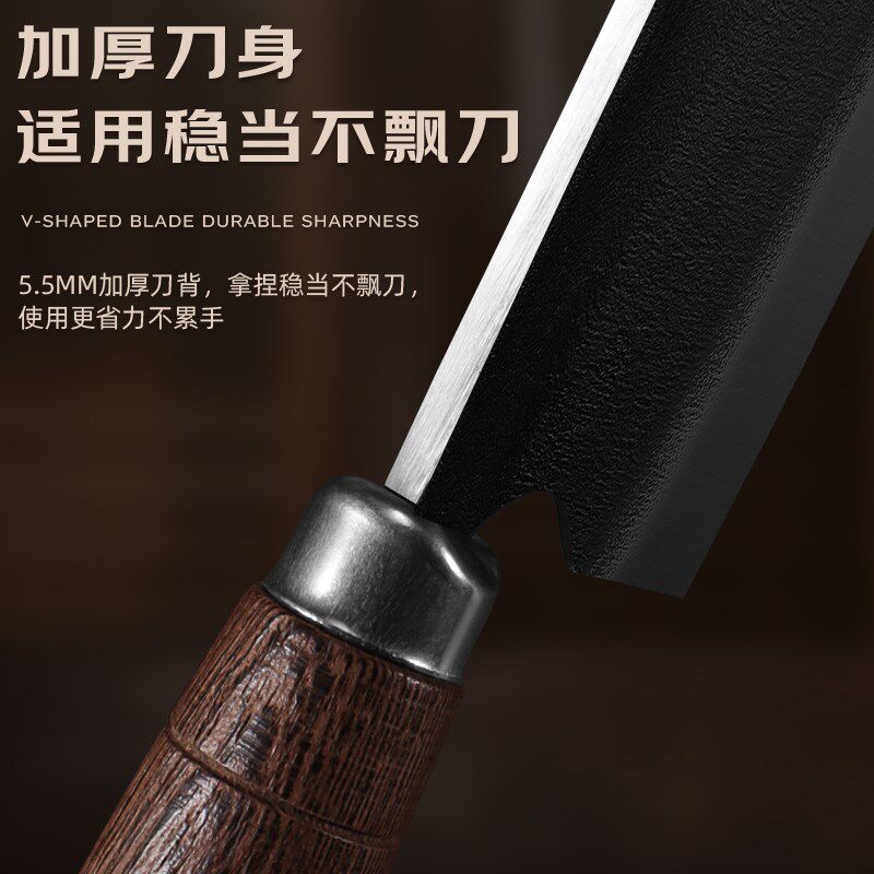 永利轴承钢老式手工锻打家用斩切刀商用烧腊大排档菜刀两用斩切片