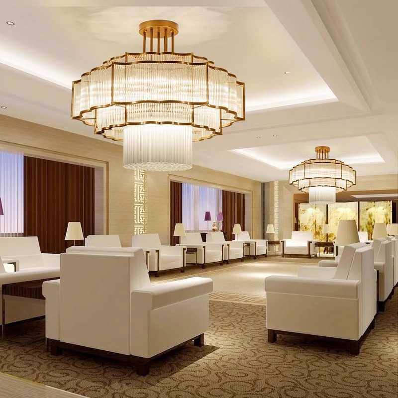 新中式水晶吊灯客厅饭店餐厅主灯高级感广东中山灯具包厢包间吊灯