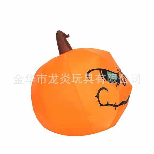 1.2米万圣节鬼节充气绿眼南瓜气模LED南瓜灯户外造型氛围