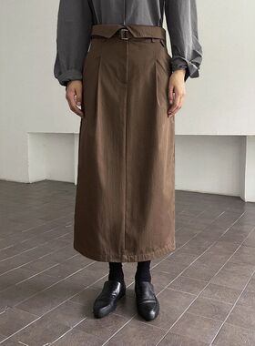 爱与南希广州十三行秋韩系老钱风气质通勤直筒遮胯半身裙女02839