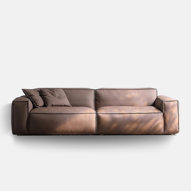 豆腐块全皮沙发设计师直排简约客厅组合方块模块羽绒全真皮沙发