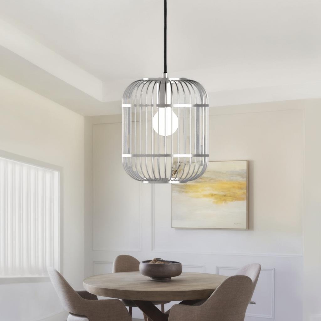 新中式创意不锈钢鸟笼吊灯饭店火锅店餐饮酒吧超市茶室楼民宿灯具