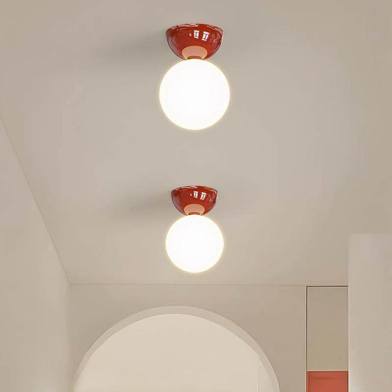 中古包豪斯走廊过道灯法式复古奶油风天花吸顶灯玄关入户阳台小灯