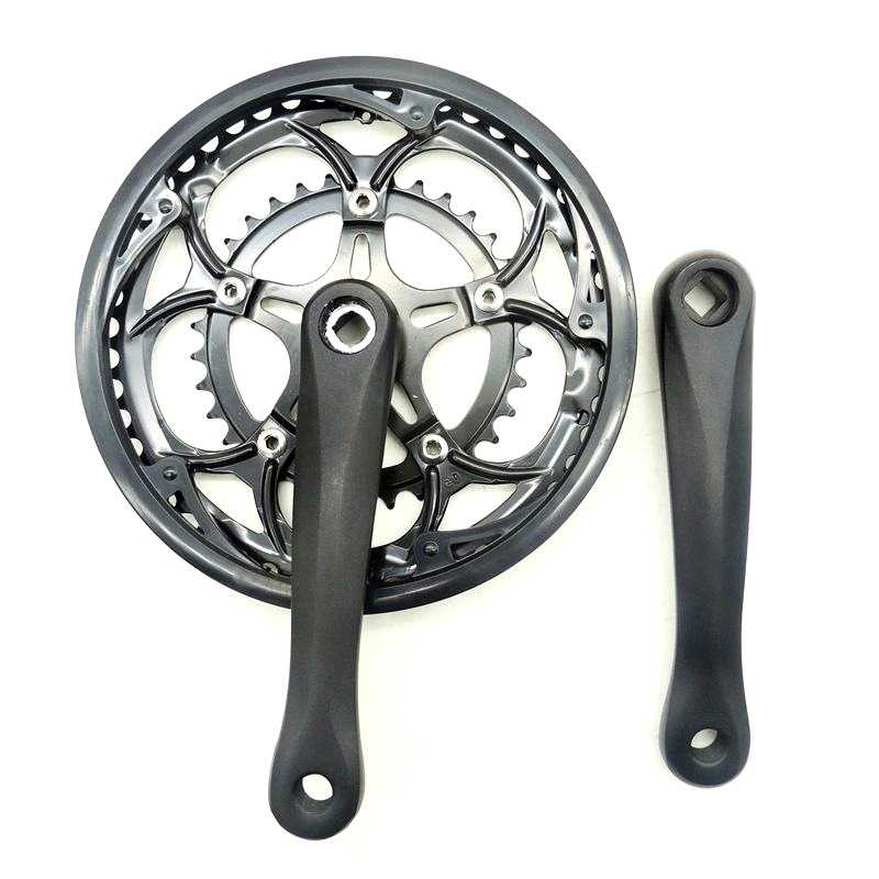 50/34齿8速公路自行车变速牙盘170mm铝合金方孔曲柄盘片拆换车锁