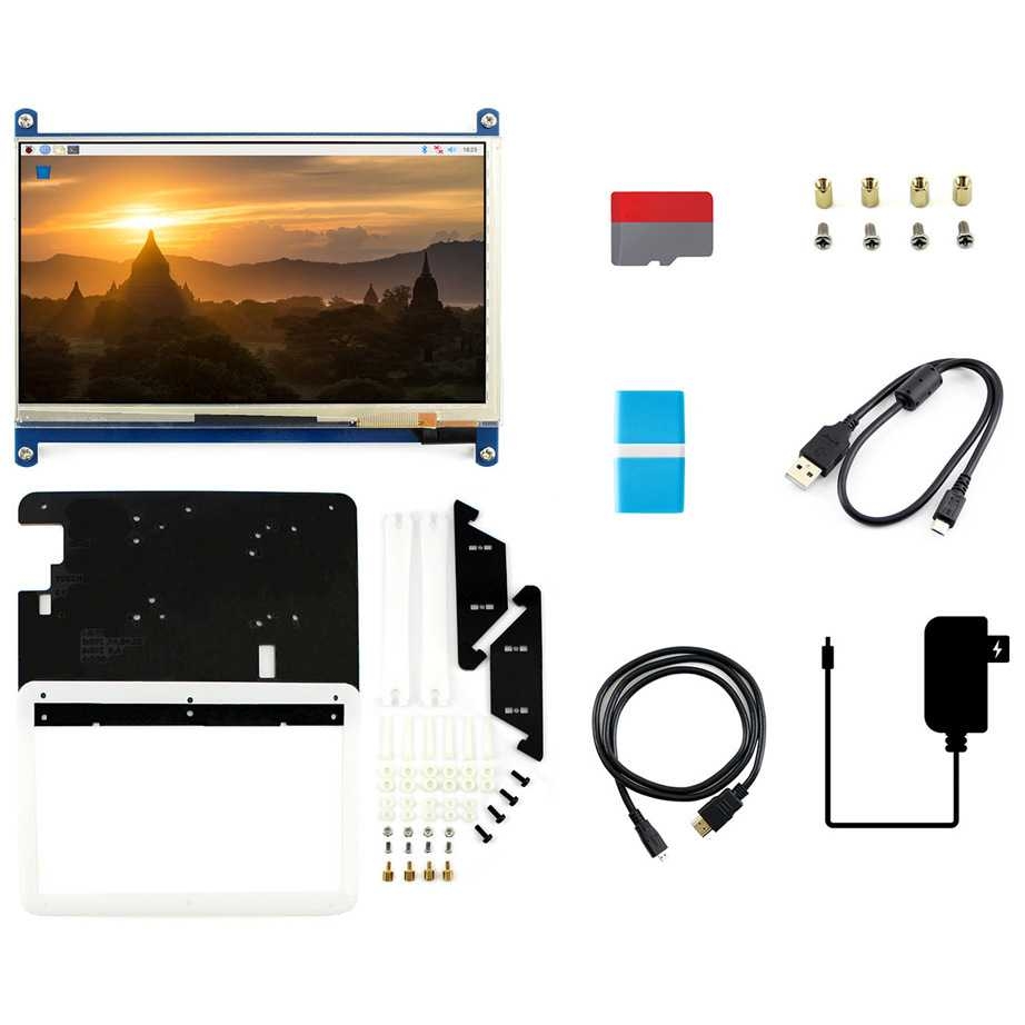微雪 树莓派4代B显示配件包 含7寸电容屏超清屏 SD卡等 不含PI4B