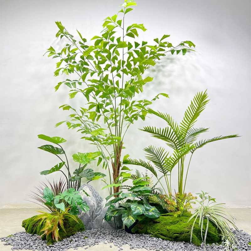 仿真绿植造景绿植景观鱼尾葵盆栽客厅沙发摆件餐厅网红店可摆放