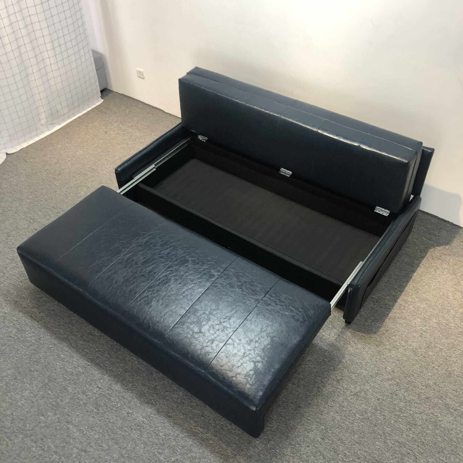 多功能小户型沙发床 储物推拉两用客厅公寓现代简约皮艺沙发