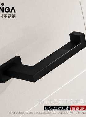 金属卷纸架304不锈钢厕纸架黑色烤漆纸巾架方形纸球筒架子D8011H