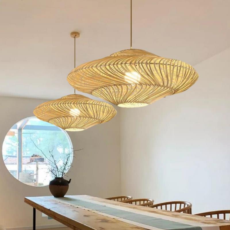 日式吊灯创意个性藤艺餐厅卧室禅意藤编新中式客厅茶室民宿吊灯具