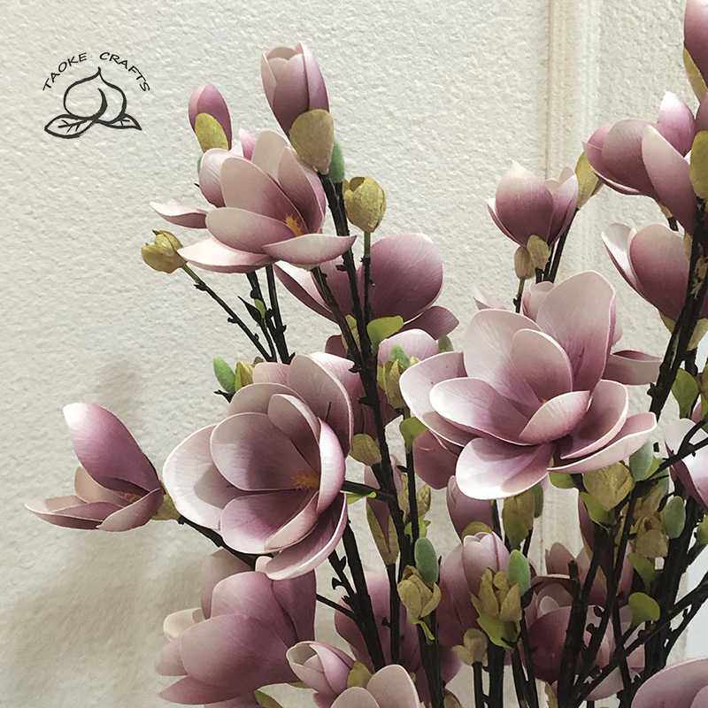 仿真玉兰花望春玉兰EVA材质假花绢花婚庆花工程花拍照道具摆件