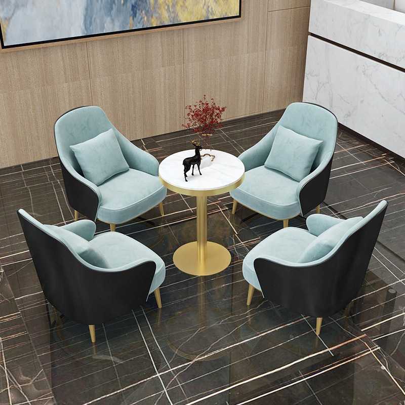 现在简约沙发茶几组合咖啡厅会客沙发桌椅售楼部接待洽谈单人沙发