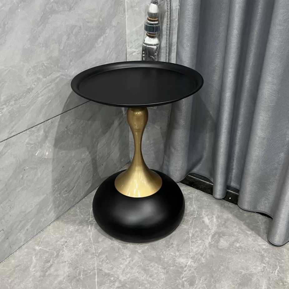 轻奢客厅沙发侧柜铁艺茶几小户型家用客厅边几高级感床头柜置物架