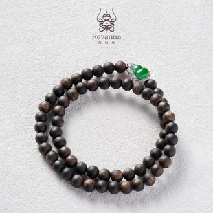 Revanna芮珐纳「静庐藏禄」沉水级圆珠7mm翡翠双圈